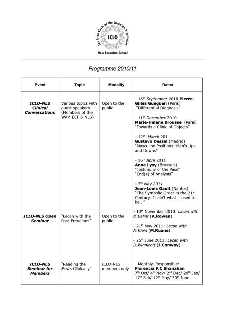 Programme 2010-2011