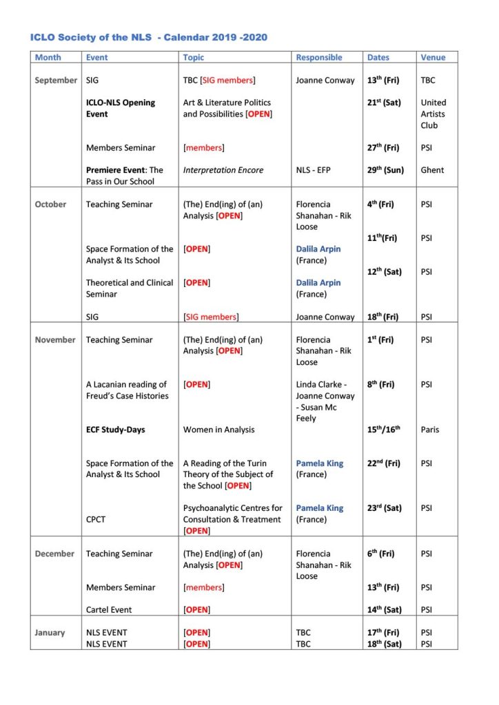 Programme 2019-2020