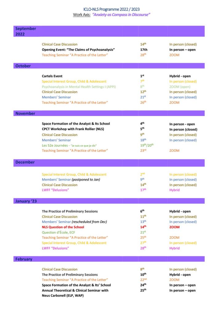 Programme 2023-2024