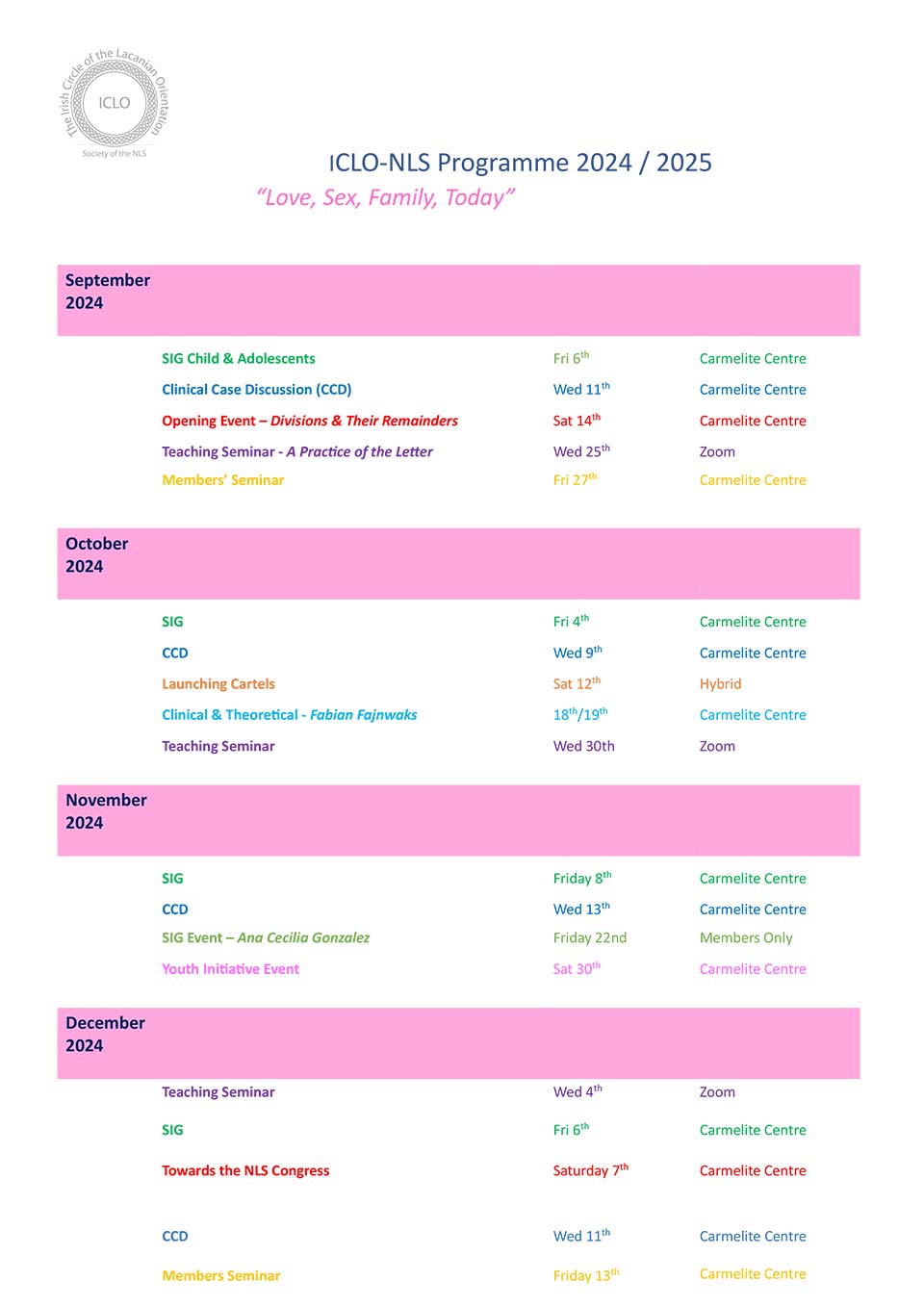 Programme 2024-2025